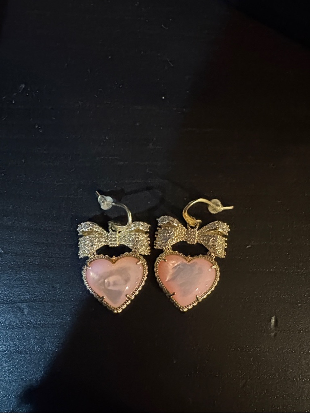 Kendra Scott heart and bow earrings